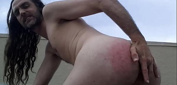  Spank my Naked Ass in Public Finger Fucking my Man Pussy